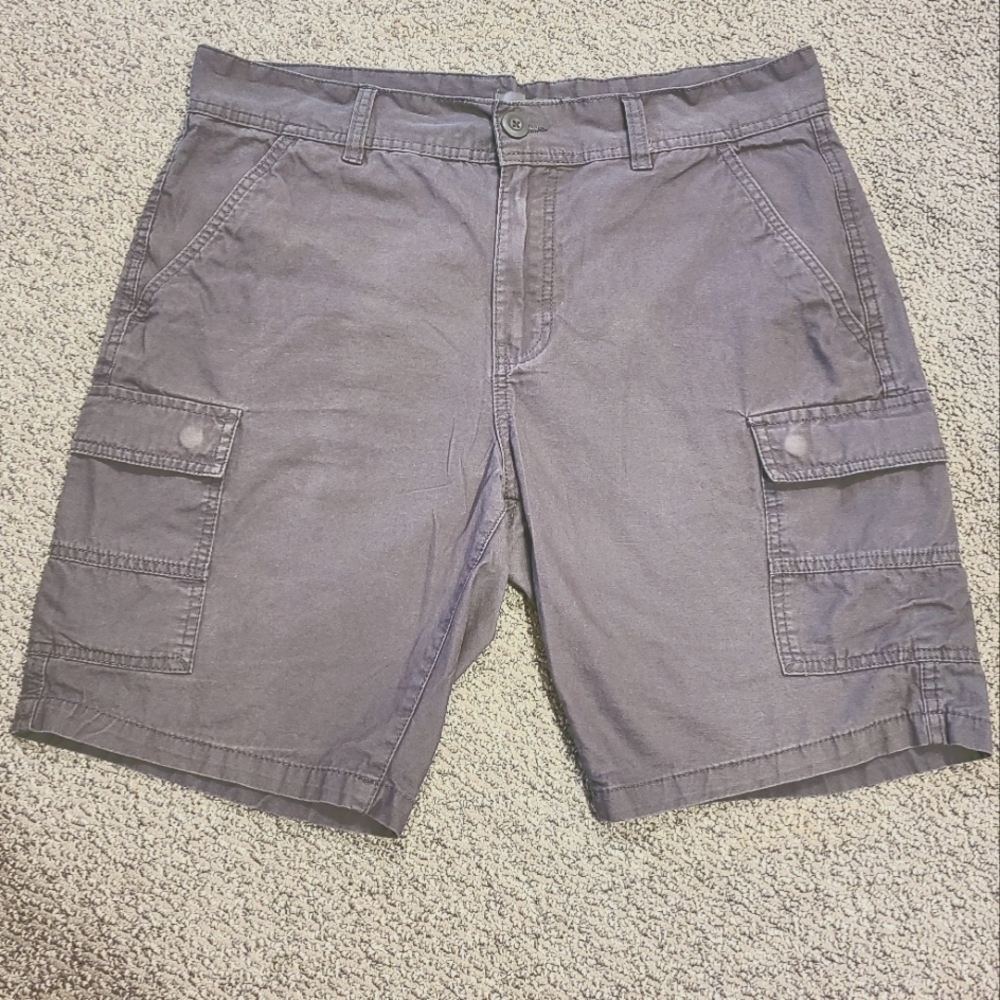 Mountain Ridge Gorpcore Canvas Cargo Shorts Relaxed Fit Utility Hiking Pockets